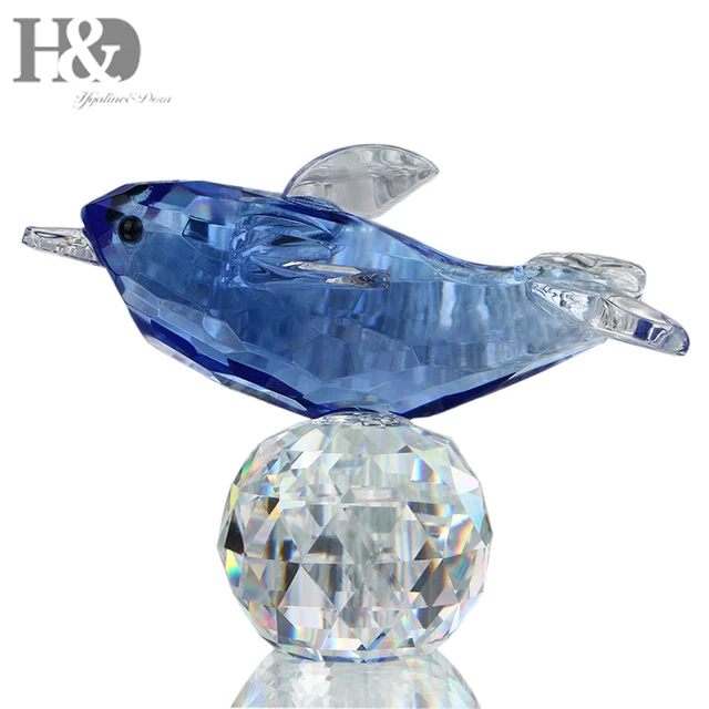 h&d pretty animated crystal dolphin figurine holiday gift