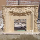 Customized indoor artificial marble cast stone fireplace mantel surround