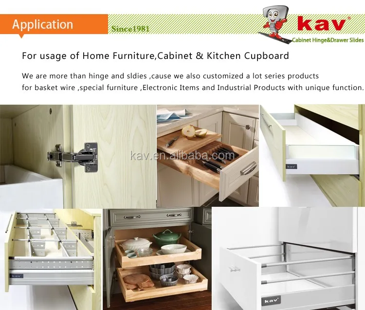 Kitchen Cabinet Drawer Slide Parts Single Extension Undermount