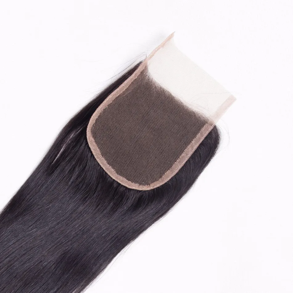 7A Malaysian virgin hair lace closure straight human hair closure free middle 3 prat straight closure Li&queen hair products
