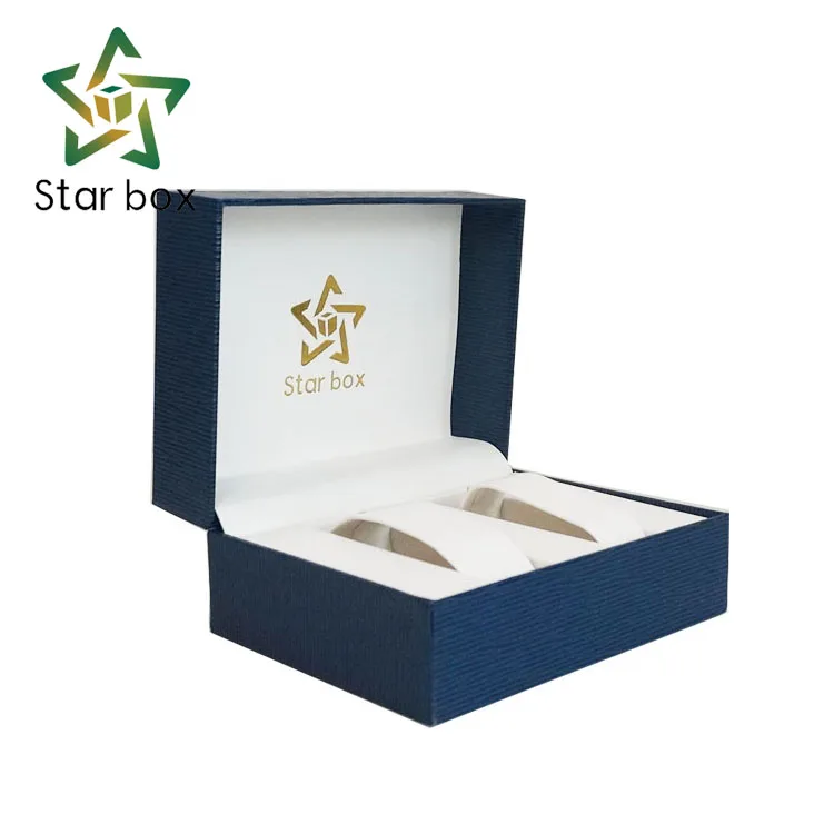 2pcs paper plastic watch box double wristwatch packing gift wrap