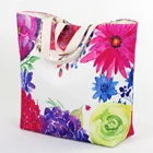 BSCI factory custom Lady digital printing Flower eco-friendly canvas promotional tote beach bag