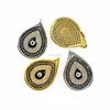 CZ6870 Black evil eye charm, CZ micro pave evil eye, CZ peacock head beads for jewelry