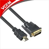 High Quality 6FT Gold 24+1 DVI Male to HDMI Male Cable for HDTV HD