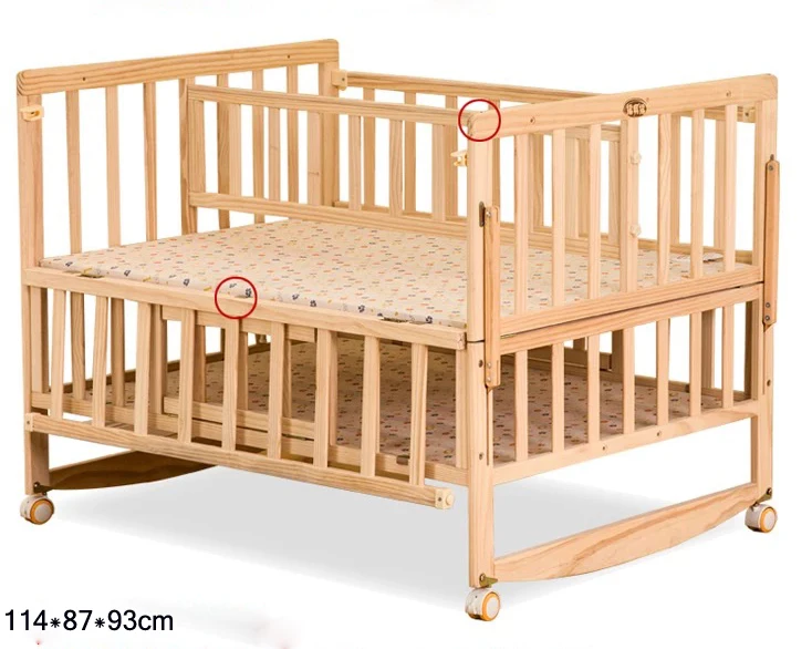 Wholesale Wooden Double Baby Ceadle Twins Baby Cribs Foldable