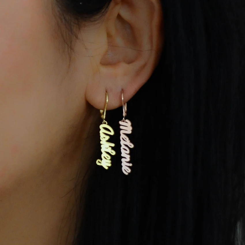 Fashion Custom Name earring pendant custom made earring for party drop earring, Gold or silver or rose gold
Fashion Custom Name earring pendant custom made earring for party drop earring, Gold or silver or rose gold