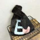 2018 Trendy Wholesale Real Black Mink Fur Handbag Women Soft Bags