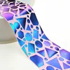 75mm geometric figure printing design laser blue grosgrain ribbon