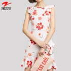 Cap sleeve women summer party dress lady floral short dress