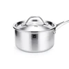 16cm Stainless Steel Induction Cookware Pot with Stainless Steel Lid--1.6L Kitchen Pot Stands
