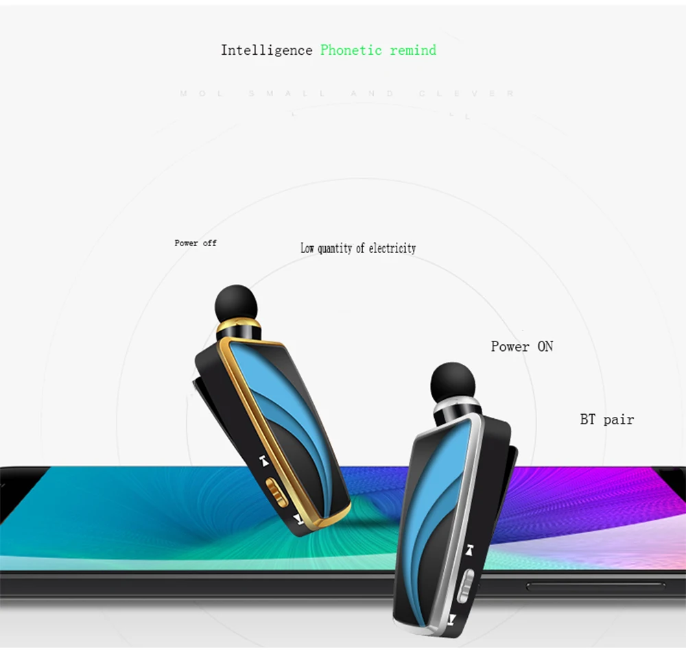 R-B01 4.1 Lapel Type Automatic Cable Single Ear Business Bluetooth Headset Lapel Wireless Bluetooth Headset - ANKUX.COM