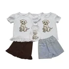 Wholesale Infant Toddlers Clothinggirl Ruffle Clothing Sets Holiday Toddler Children Boutique Clothing