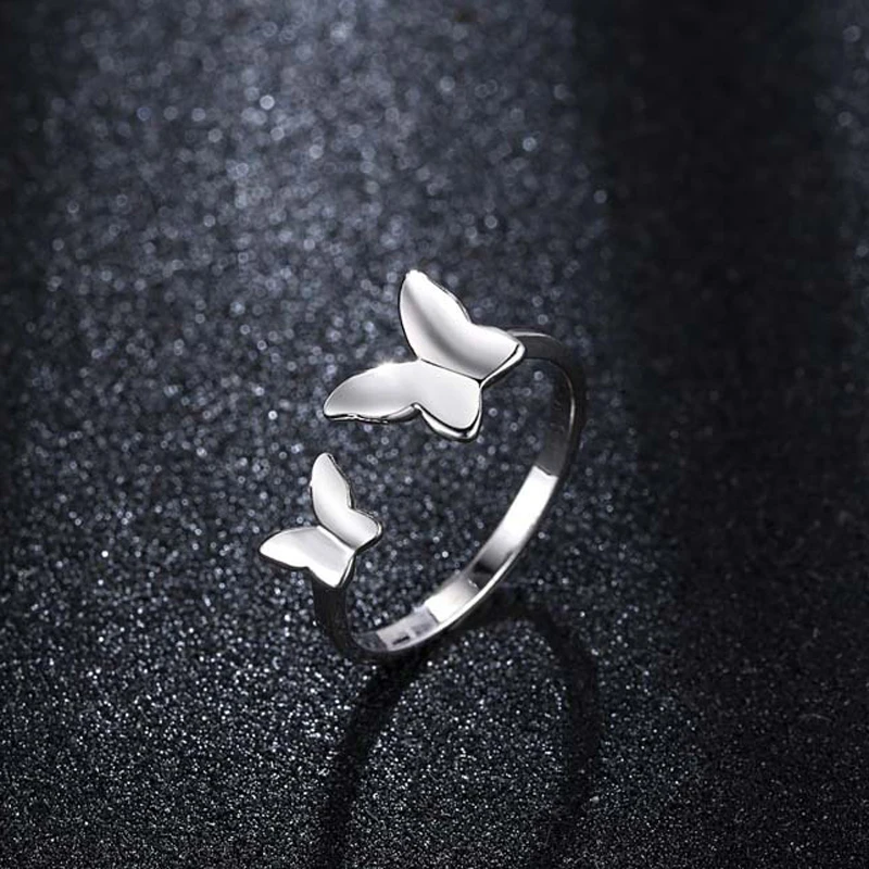 Simple Design Women's Jewelry Handmade Engagement Rings Stainless Steel Silver Plated Rings For Women Double Butterfly Open Ring
Simple Design Women's Jewelry Handmade Engagement Rings Stainless Steel Silver Plated Rings For Women Double Butterfly Open Ring