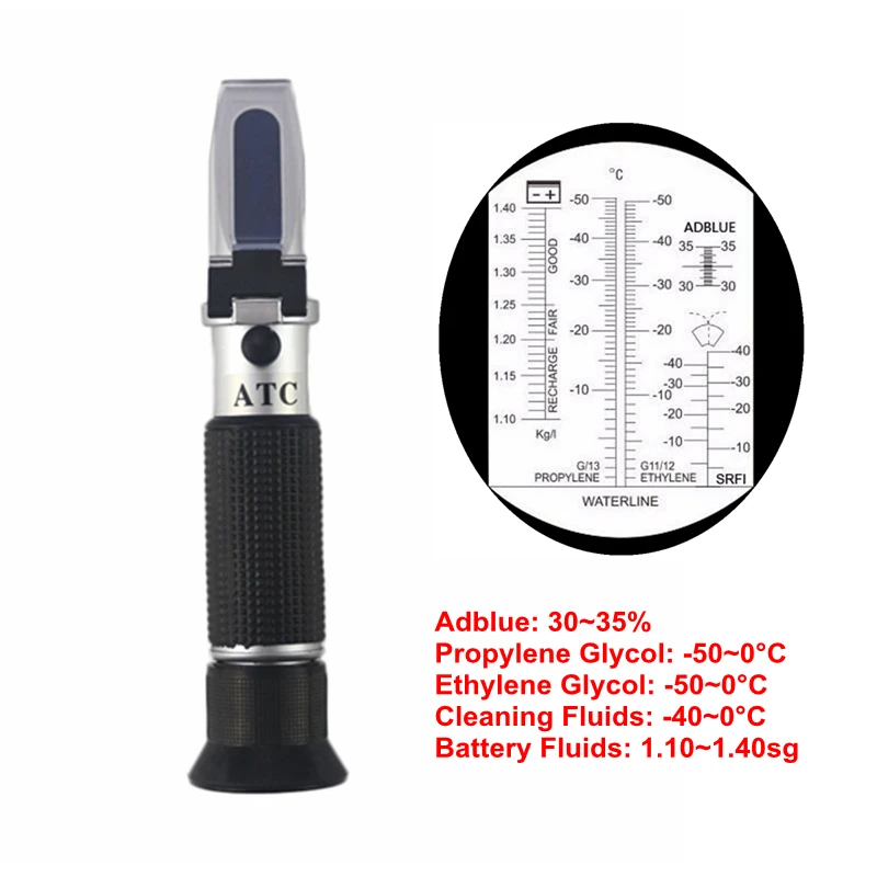 handheld antifreeze refractometer freezing point adblue ATC photorefractome'UK 