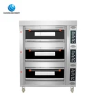 Commercial Kitchen Baking Bread and cake /bread baking machine bakery equipment for three Deck Bakery Pizza Oven