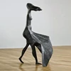 Factory custom bronze abstract wind woman sculpture