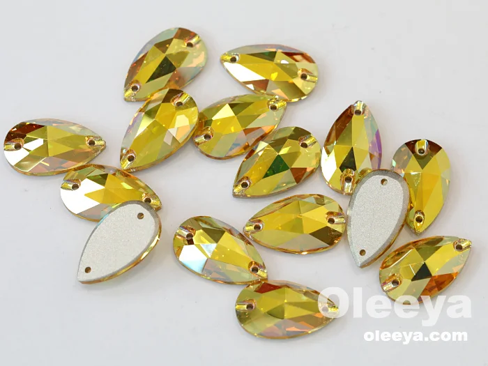 Wholesale High Quality 5A Flat Back Glass 10mm 16 Cut Round Crystal AB Sew on Rhinestones for Sewing on Clothes and Shoes