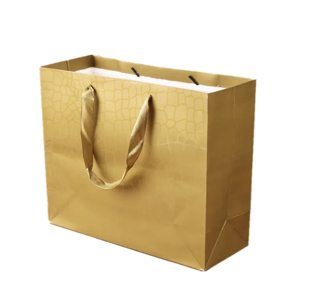 printed navy blue kraft paper bag/shopping bag/tote bag with
