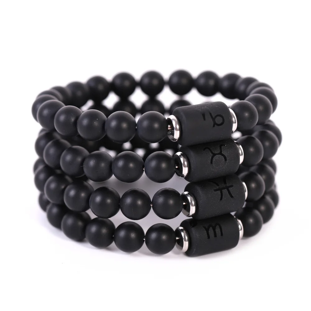 2019 New Black Stone Carved 12 Zodiac Signs Bracelet Stainless Steel Bracelet Student Couple Bracelet Gift
2019 New Black Stone Carved 12 Zodiac Signs Bracelet Stainless Steel Bracelet Student Couple Bracelet Gift