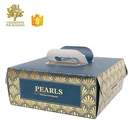 new products customized beautiful design paper cake box packaging with clear window