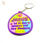 OEM personalized custom round keyring soft pvc rubber keychain with keyring