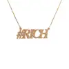 Inspire jewelry stainless steel Personalised name Necklaces for womens gender Hashtag Rich Necklace jewelry type wholesale
