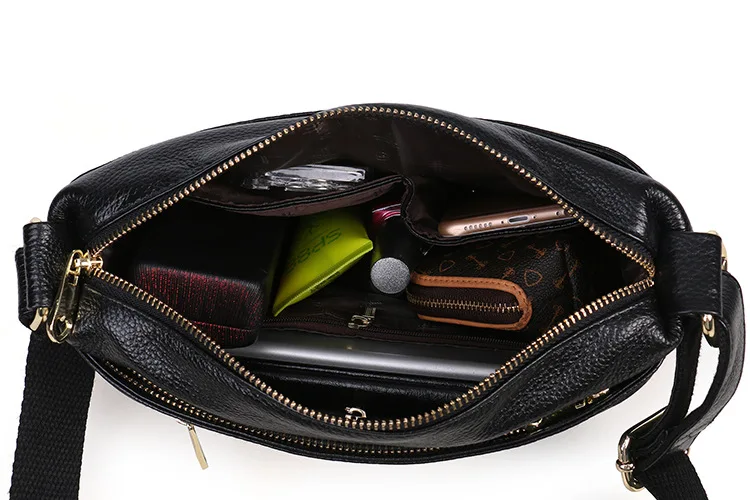 MJ Genuine Leather Women's Bag Shoulder Handbag Real Cowhide Leather Crossbody Bag Female Small Messenger Bags High Capacity (19)