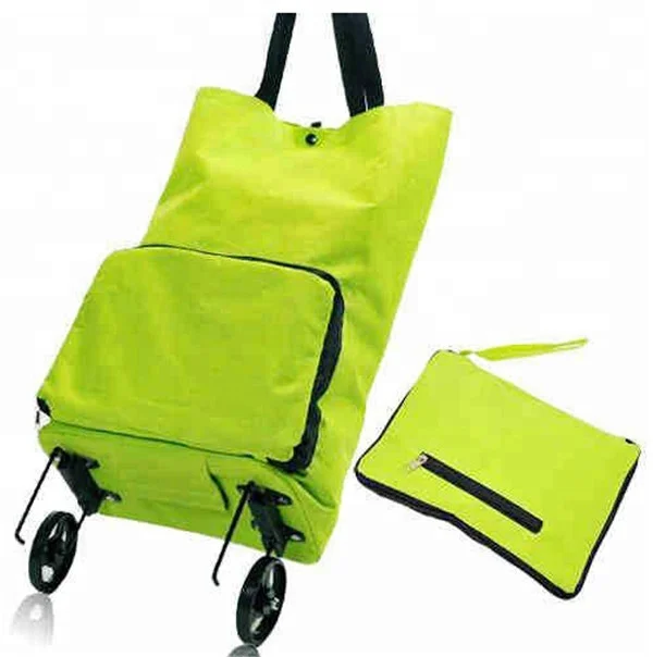 Корзина с колесами Складная колесная тележка для покупок сумка зеленая новая