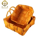 Small wicker flat basket with handle for sundries/fruit