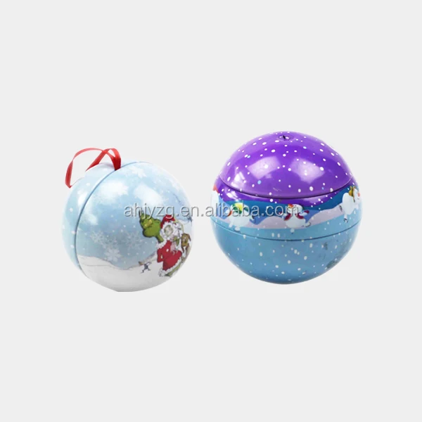 candy container christmas tin ball for promotion gift