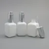 Square 35ML glass cosmetic decorative essential oil dropper bottle white