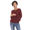 Fashion New Design Winter V Neck Loose Pullover Knitted Sweater Women Stock Knitwear