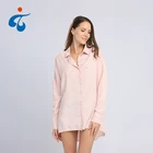 Top quality pink loose long sleeve european blouses with beads