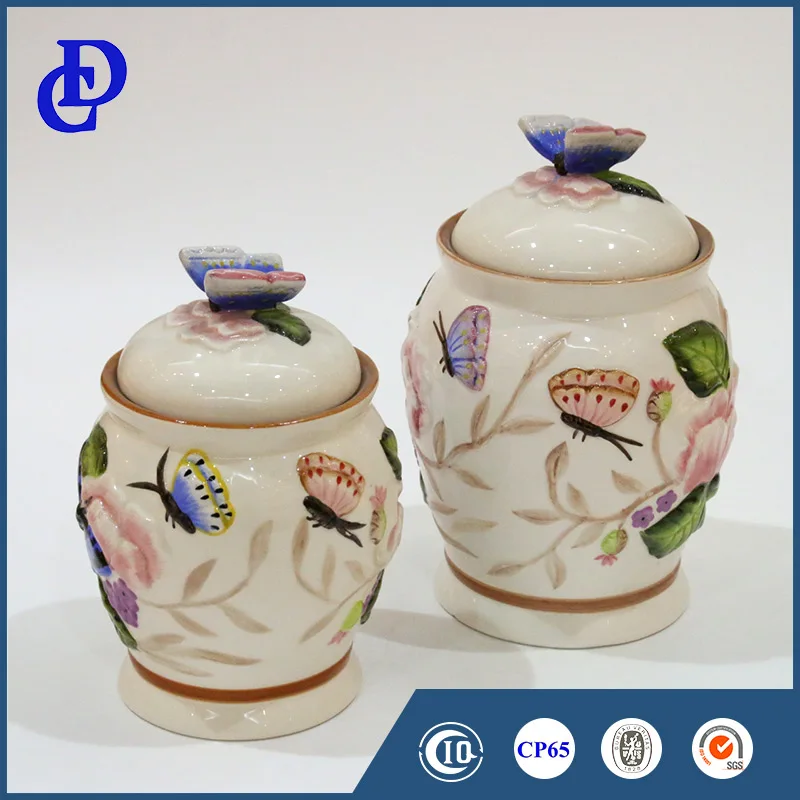 Good quality storage sealed jar ceramic pickle jar cookie box