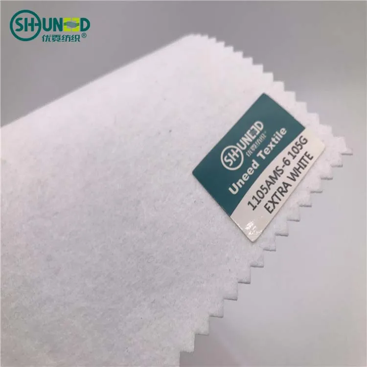 Medium soft chemical bond fiber cut away non woven embroidery backing fabric fusible interlining for garment