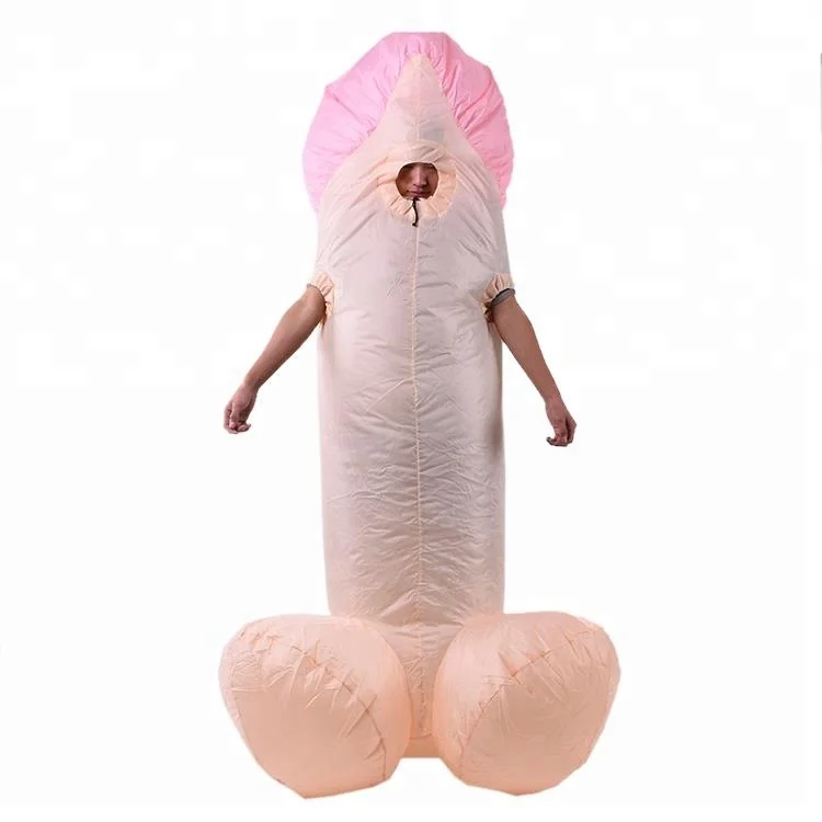 Haute Qualité Nouvelle Conception Drôle Mascotte Fantaisie Tenue Pénis Gonflable Costume De Fête Pour Adultes