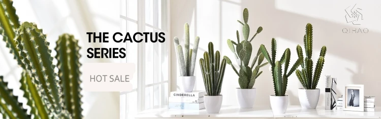 Mini Indoor Flowering Christmas Artificial Cactus Plant Office