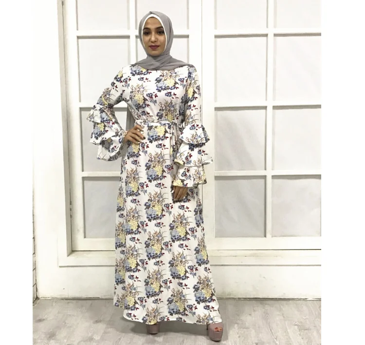floral plus size loose women dress for dubai turkey