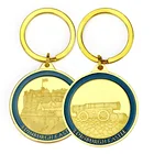 Manufacture Made Die Cut Cast Alloy Promotional Round Shape Souvenir 3d Custom Design Gold Enamel Metal Keychains