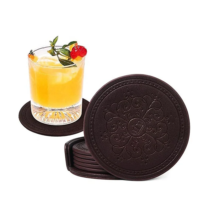 Hot Selling Coasters Classic Pattern PU Leather Drink Set of 6 with Holder Square Cup Mat, Black;brown
Hot Selling Coasters Classic Pattern PU Leather Drink Set of 6 with Holder Square Cup Mat, Black;brown