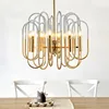 Modern New Design Wrought Iron Ce Certificates Golden Acrylic Pendant Lamp E14 Led Lighting for Restaurant Showroom Decors