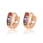 96663 xuping rose gold multi color crystal earring new designs gold jhumka earring kid earring