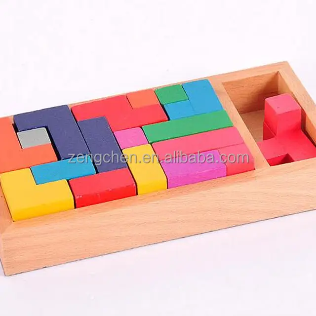 colorful wooden intelligence game wood iq puzzle brain teaser