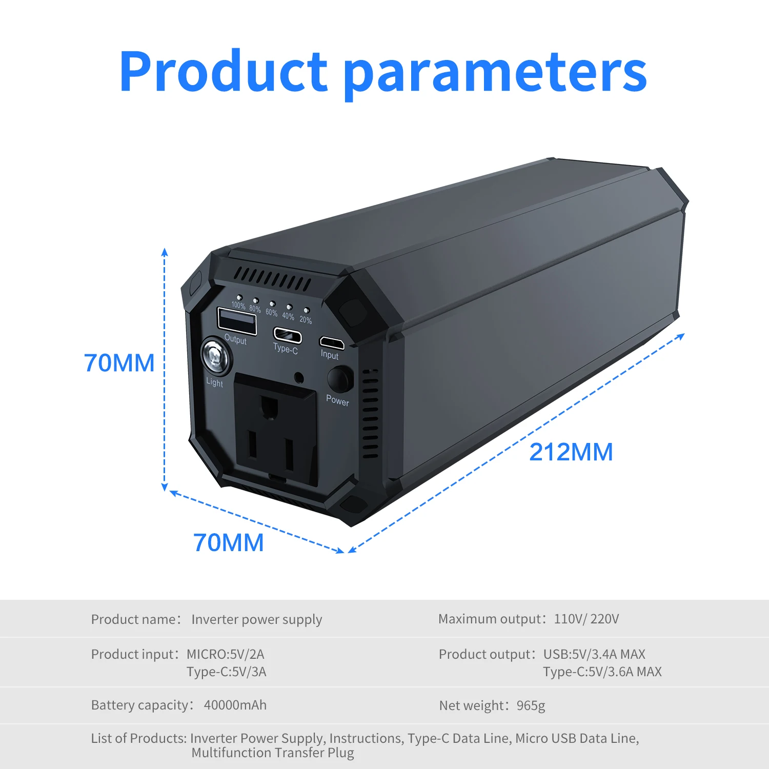 Portable mini UPS power supply AC 110V 220V output power bank for laptop - ANKUX.COM