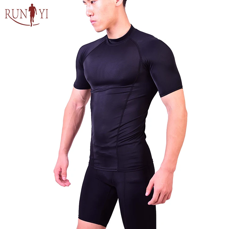 OEM Custom Fitness polyester spandex dry fit compression short sleeve t shirt, Black
OEM Custom Fitness polyester spandex dry fit compression short sleeve t shirt, Black