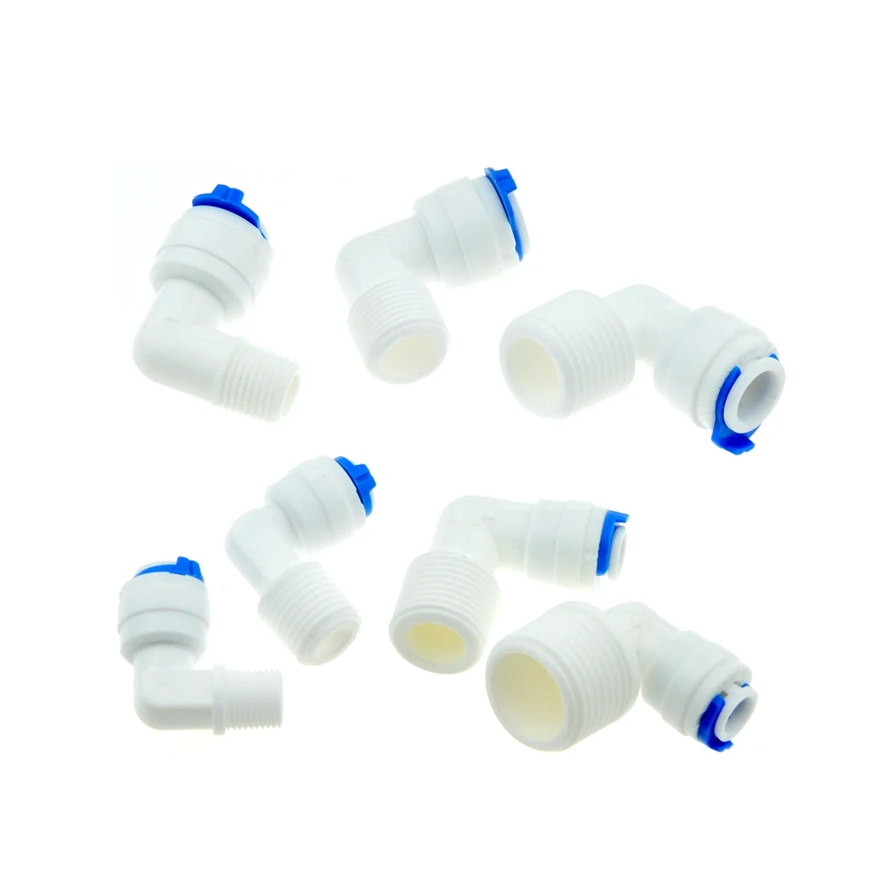 YHMY Tube Connector 10pcs RO Water Elbow Check Valve Quick Coupling Fitting 1/4 OD Hose to 1/8 BSP Male Reverse Osmosis System Plastic Pipe Connector Drip Irrigation Fittings Kit YHMY Tube Connector 10pcs RO Water Elbow Check Valve Quick Coupling Fitting 1/4 OD Hose to 1/8 BSP Male Reverse Osmosis System Plastic Pipe Connector Drip Irrigation Fittings Kit