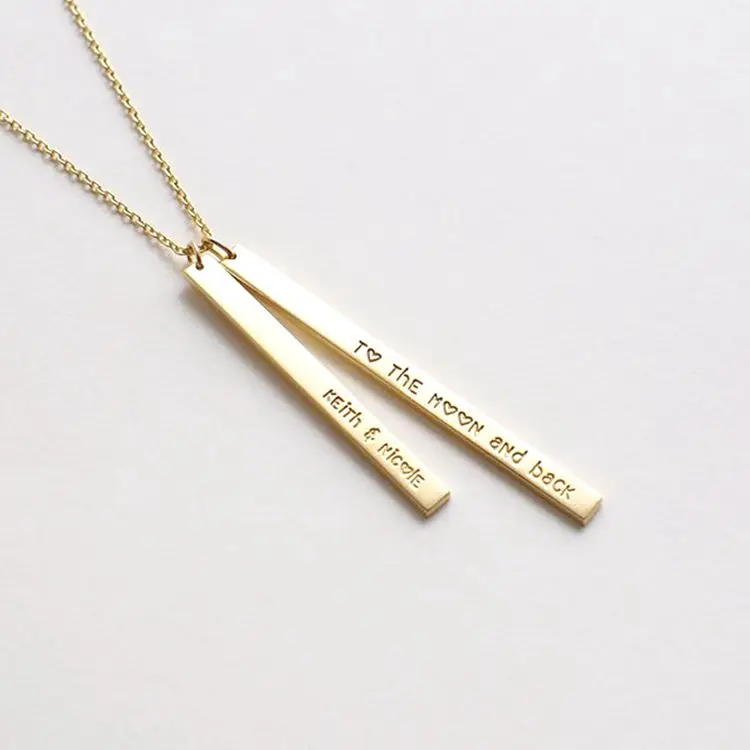 Double Bar Necklace Friendship Bridesmaid Jewelry, Personalized Engraved Custom Name Plate Necklace, Gold,rose gold,black and silver
Double Bar Necklace Friendship Bridesmaid Jewelry, Personalized Engraved Custom Name Plate Necklace, Gold,rose gold,black and silver