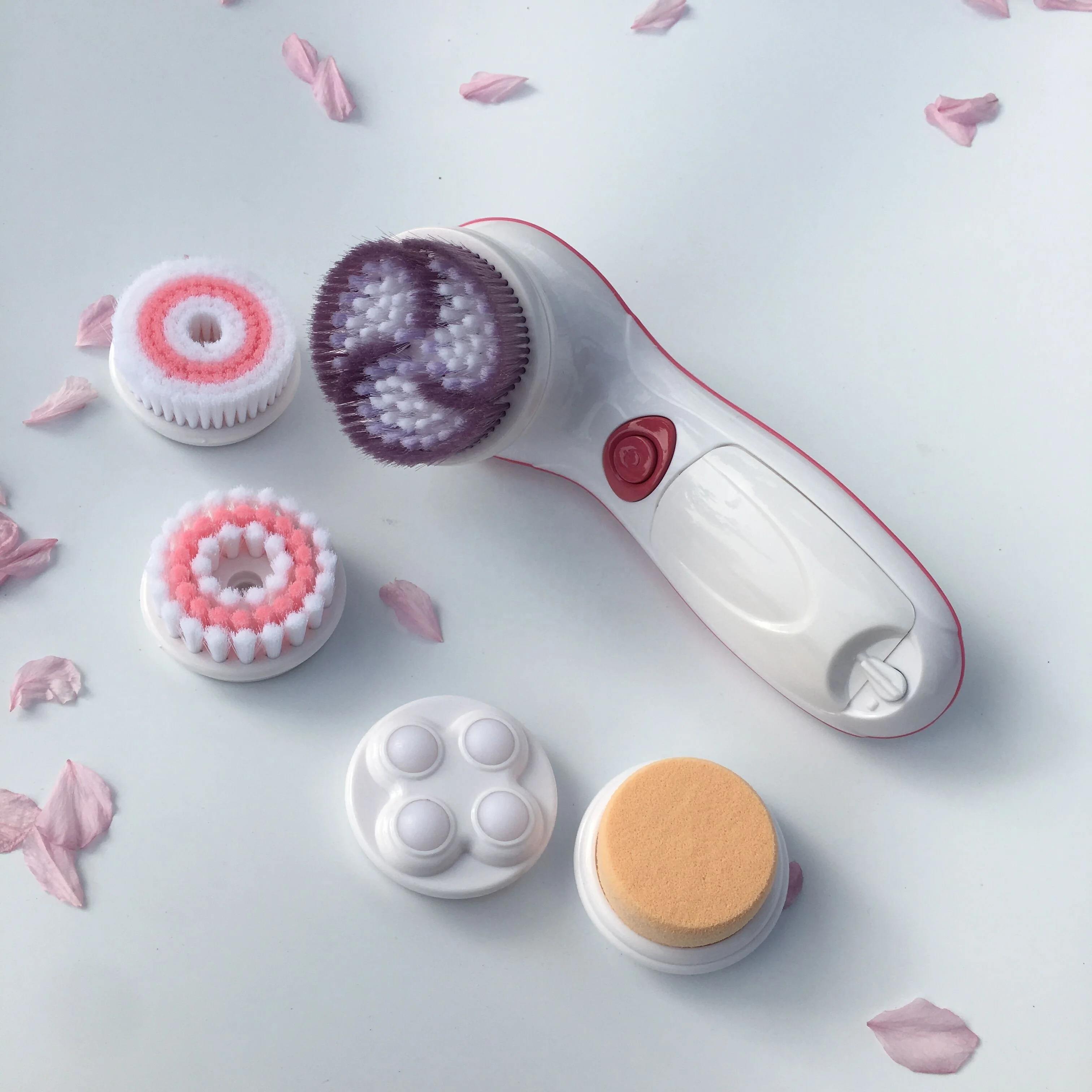 new design 5 in 1 5 piece facial cleansing face brush manufacture, Purple, red,customized
new design 5 in 1 5 piece facial cleansing face brush manufacture, Purple, red,customized