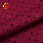Cheap price dot design dubai twill woven flocked poly fabric for dress woman