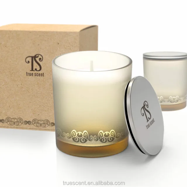 100% natural soy wax aroma glass jar scented candle